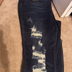 Judy Blue Dark Blue Distressed Skinny Jeans